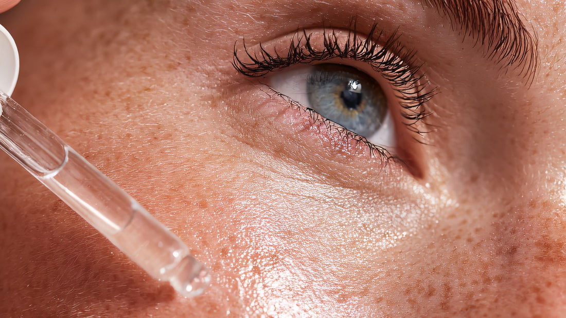 femme qui applique du sérum à base de peptides