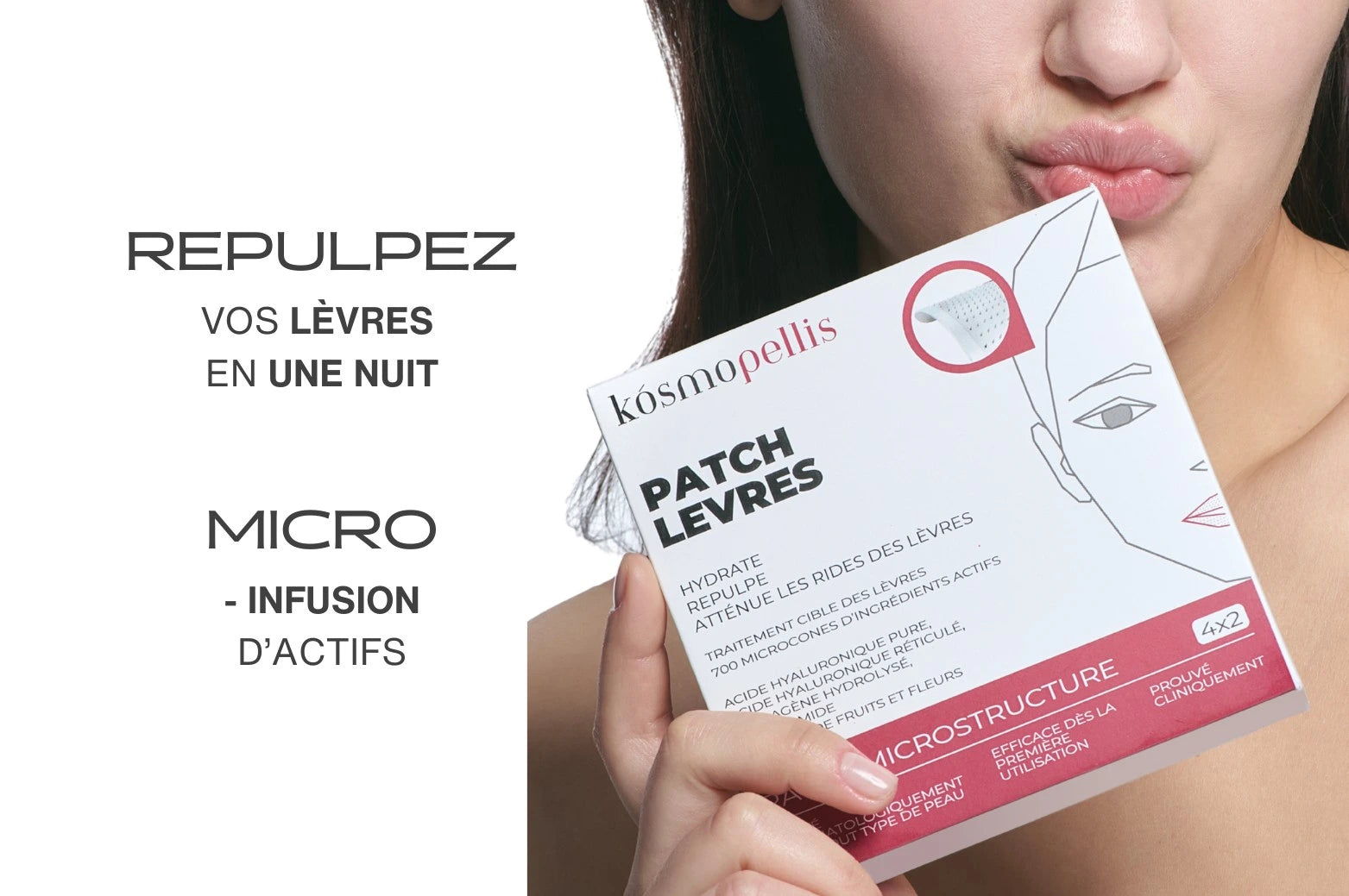 Boite Patch Lèvres à micro-aiguilles pour hydrater, repulper et lisser les lèvres