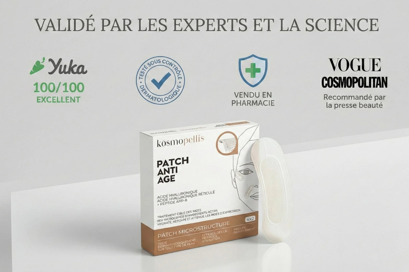 Patch Anti-Âge Validé par des experts - 100/100 sur Yuka - Vendu en pharmacie
