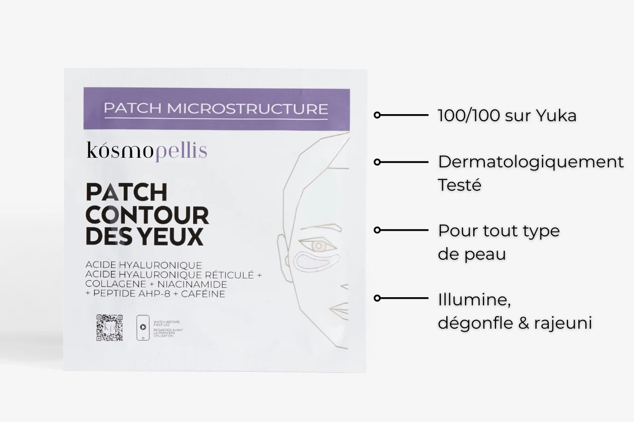 Pochette des patchs contour des yeux pour traiter les problèmes de cernes, rides et poches sous les yeux