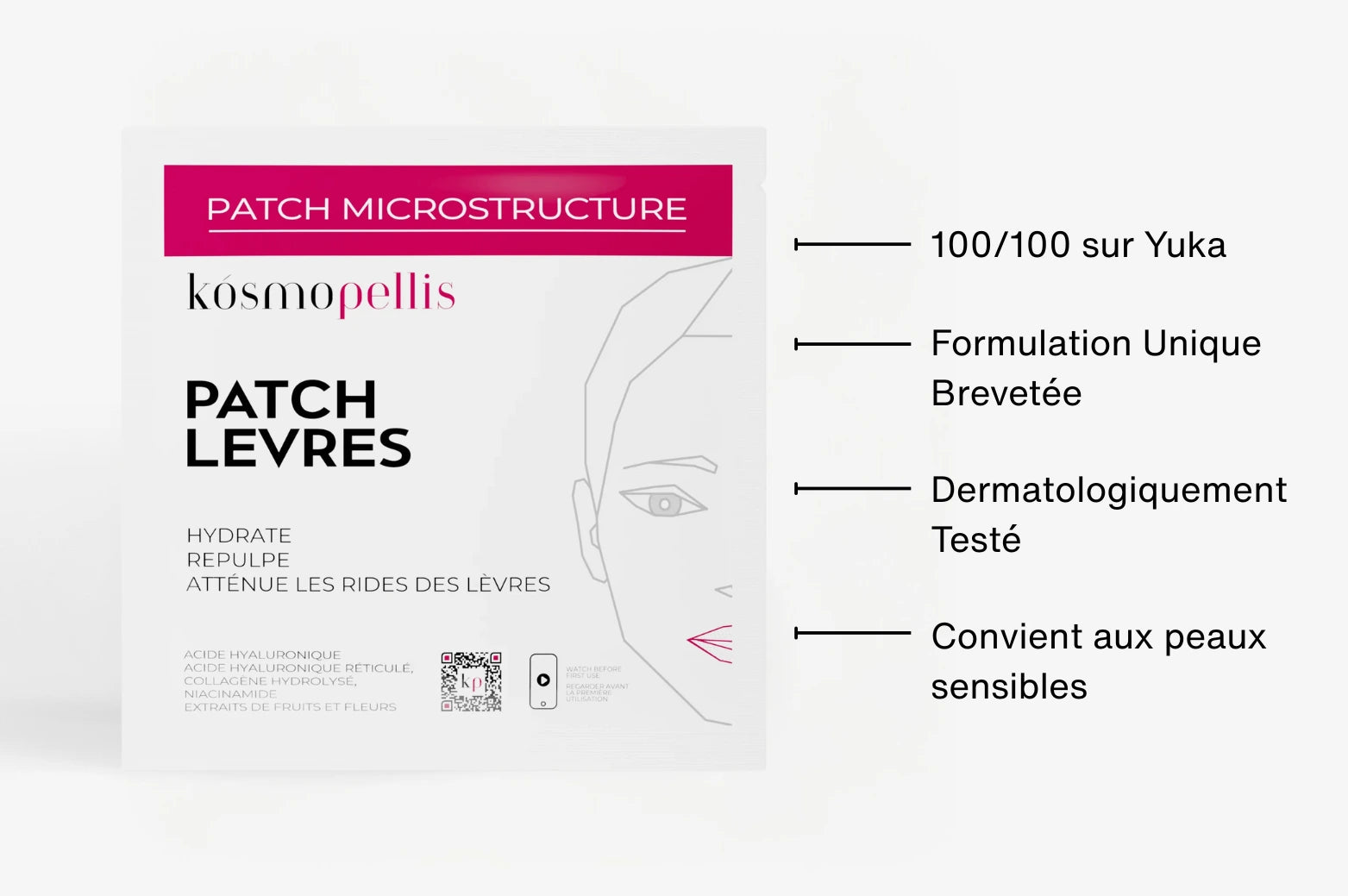 Avantages pochette patch lèvres microneedling pour hydrater et repulper les lèvres 