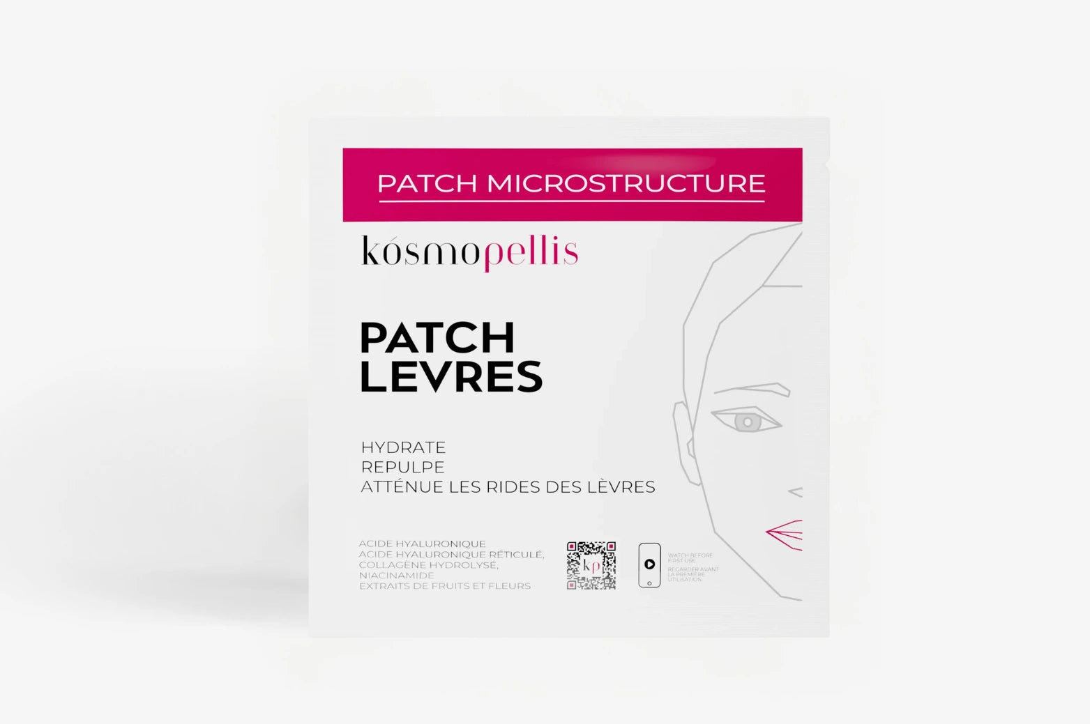 pochette patch lèvres microneedling pour hydrater et repulper les lèvres 