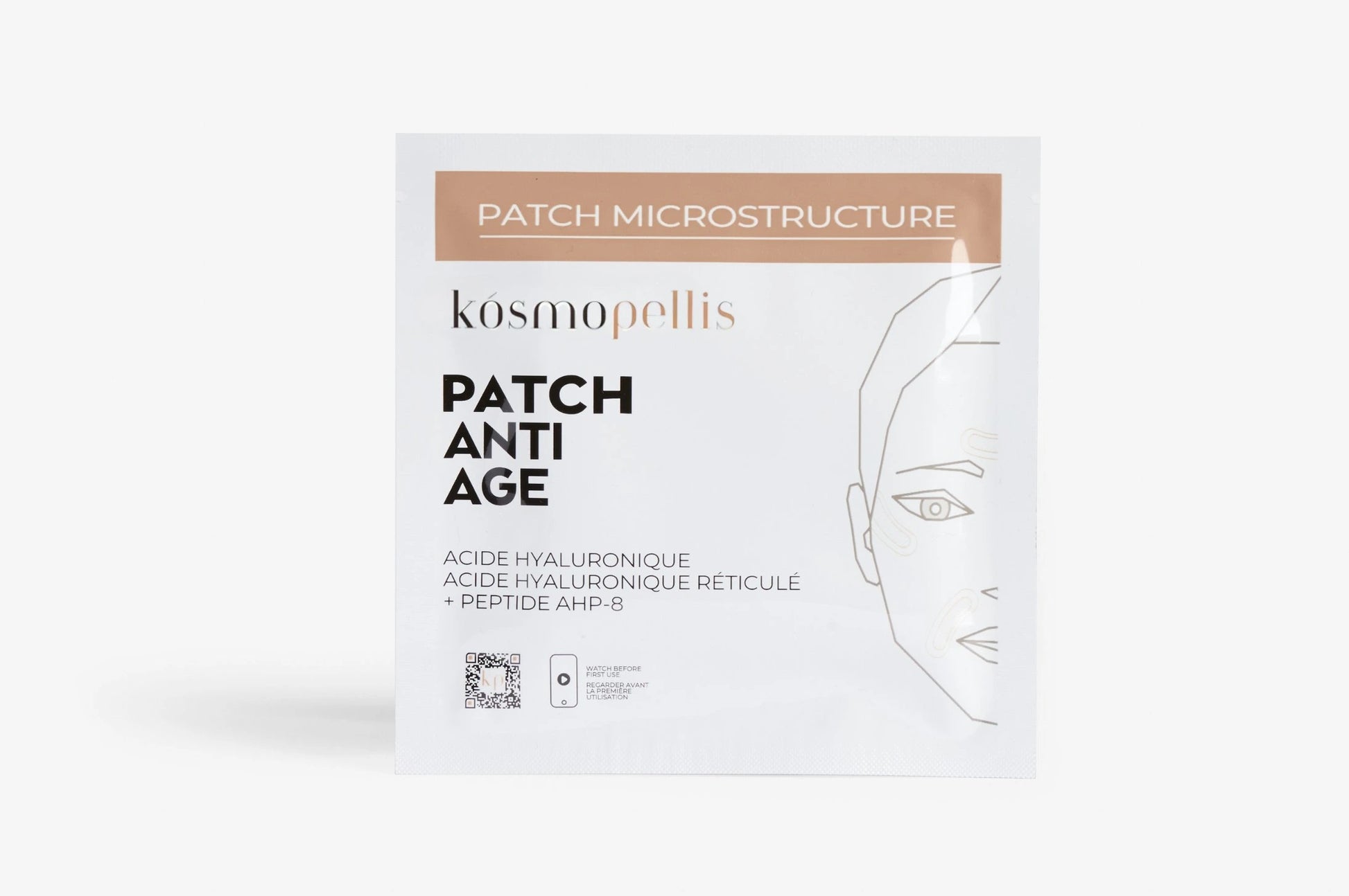 Pochette patch anti-âge microneedling pour traiter les rides et ridules d'expression