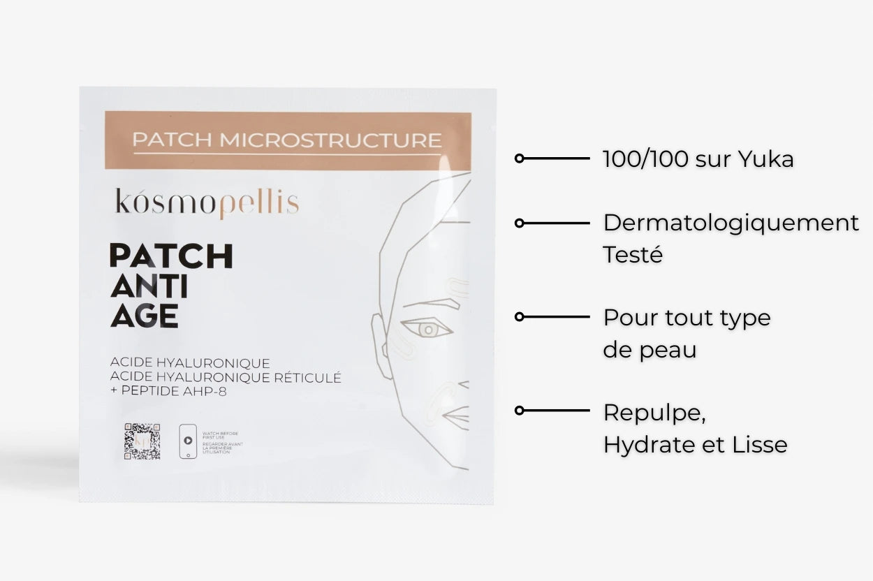 Pochette anti-âge à micro-aiguilles pour réduire les rides et ridules d'expression
